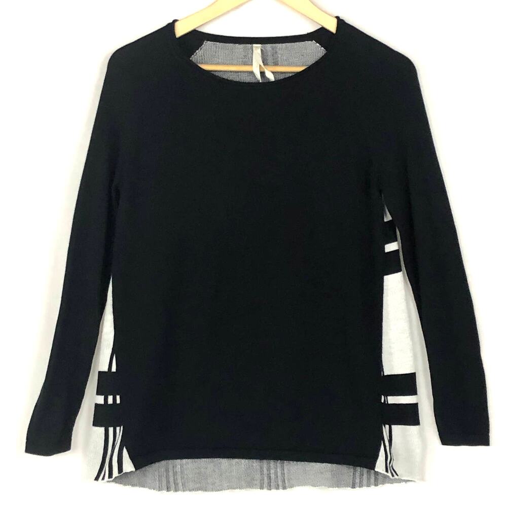 TeeBerry & Weave Sweater Juliah Hi-Lo Black Plaid sz S